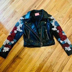 Beautiful Embellished Moto Jacket